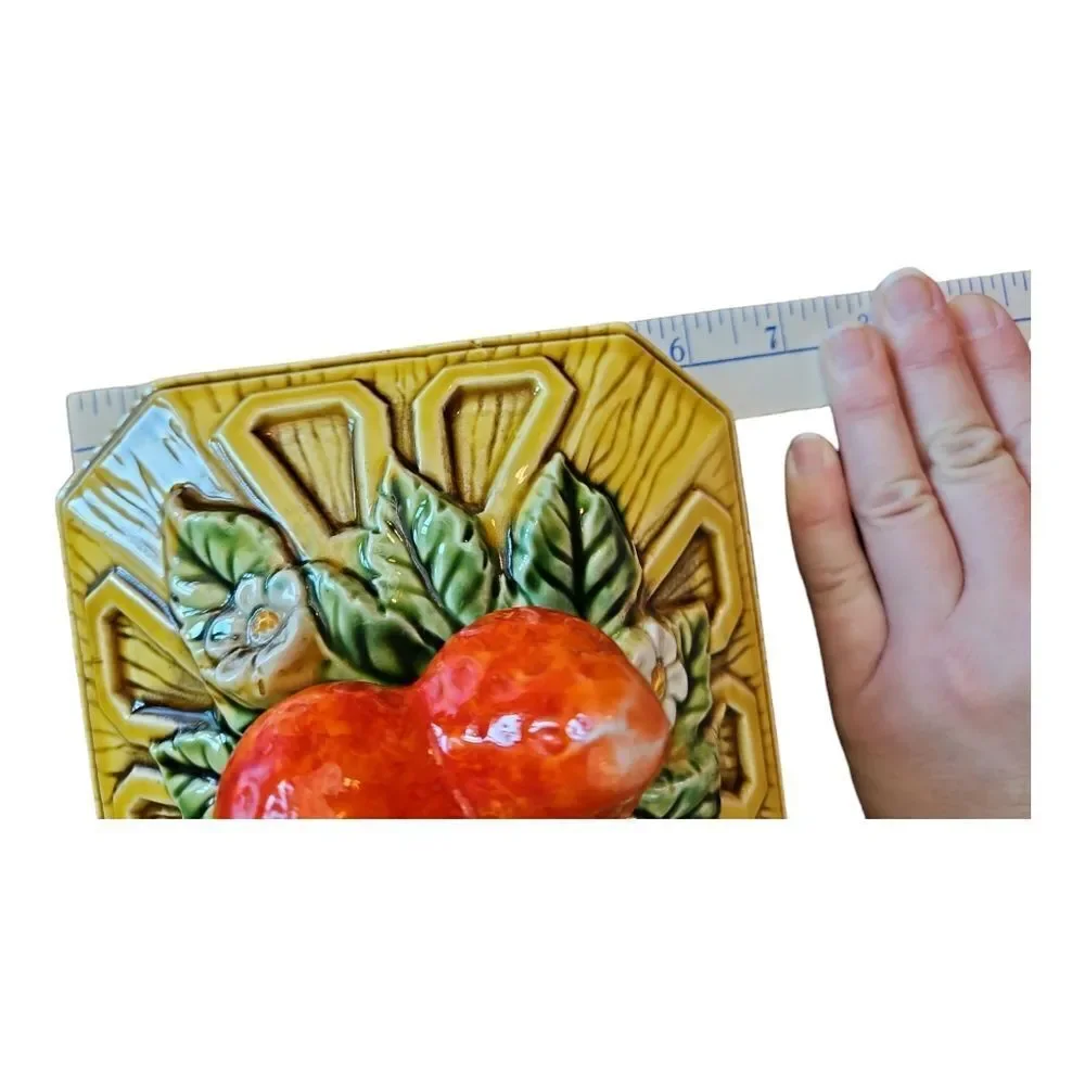 Vintage MCM Ceramic Strawberry Large Ceramic Canister